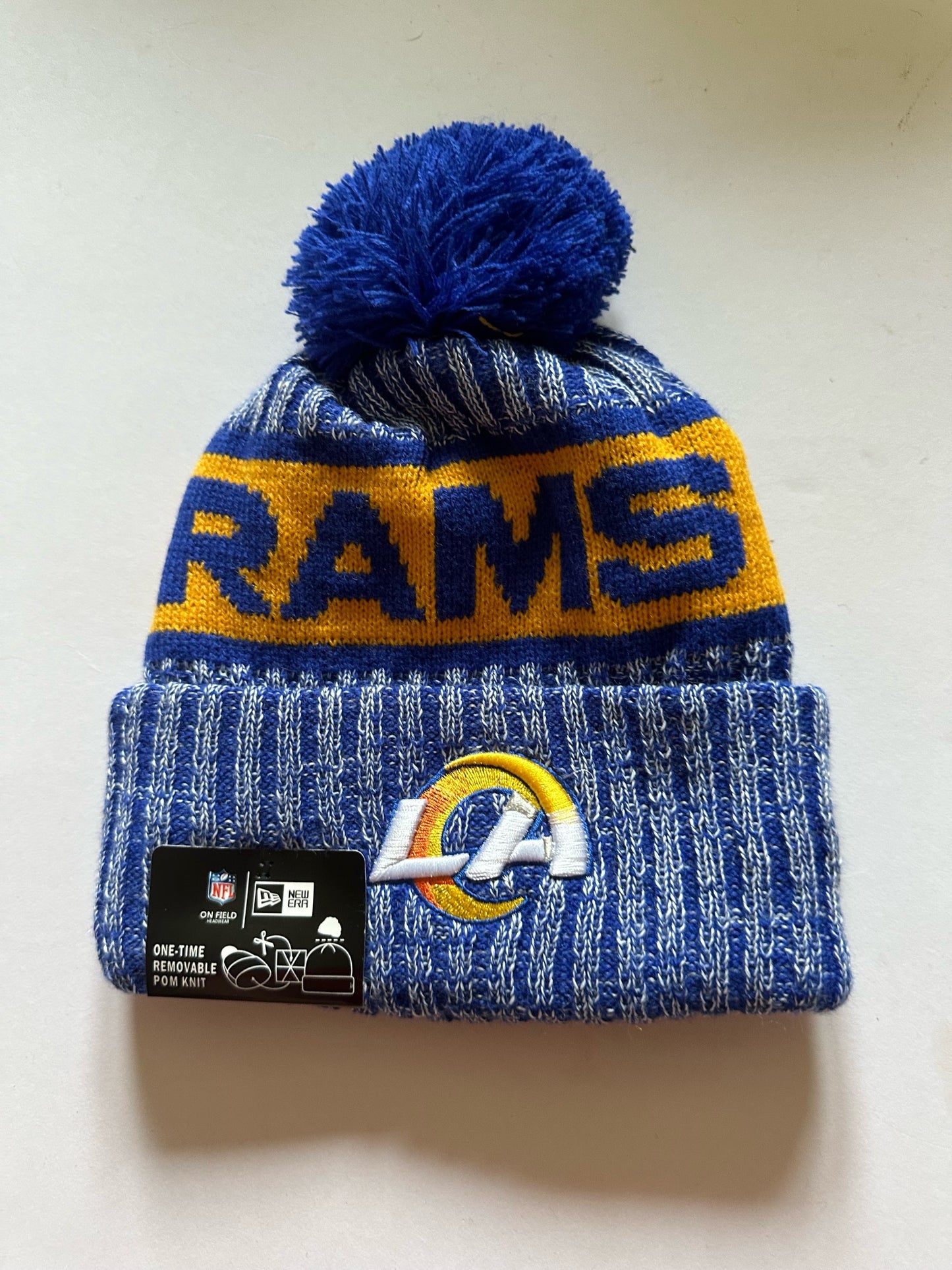 Los Angeles LA Rams NFL Bobble Beanie Multi Colour With Tags on