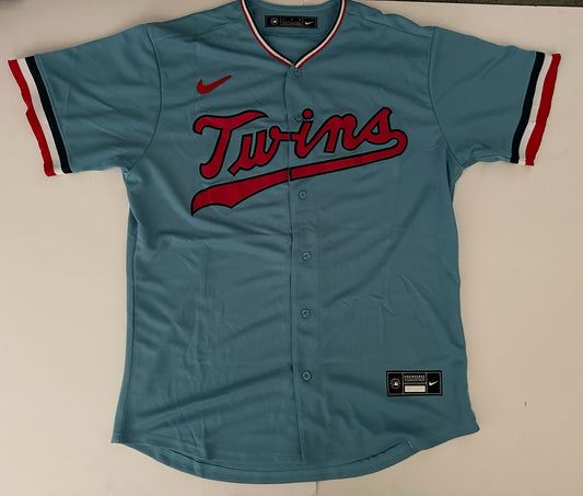 Minnesota Twins MLB Baseball Shirt Large Mauer 7 Blue