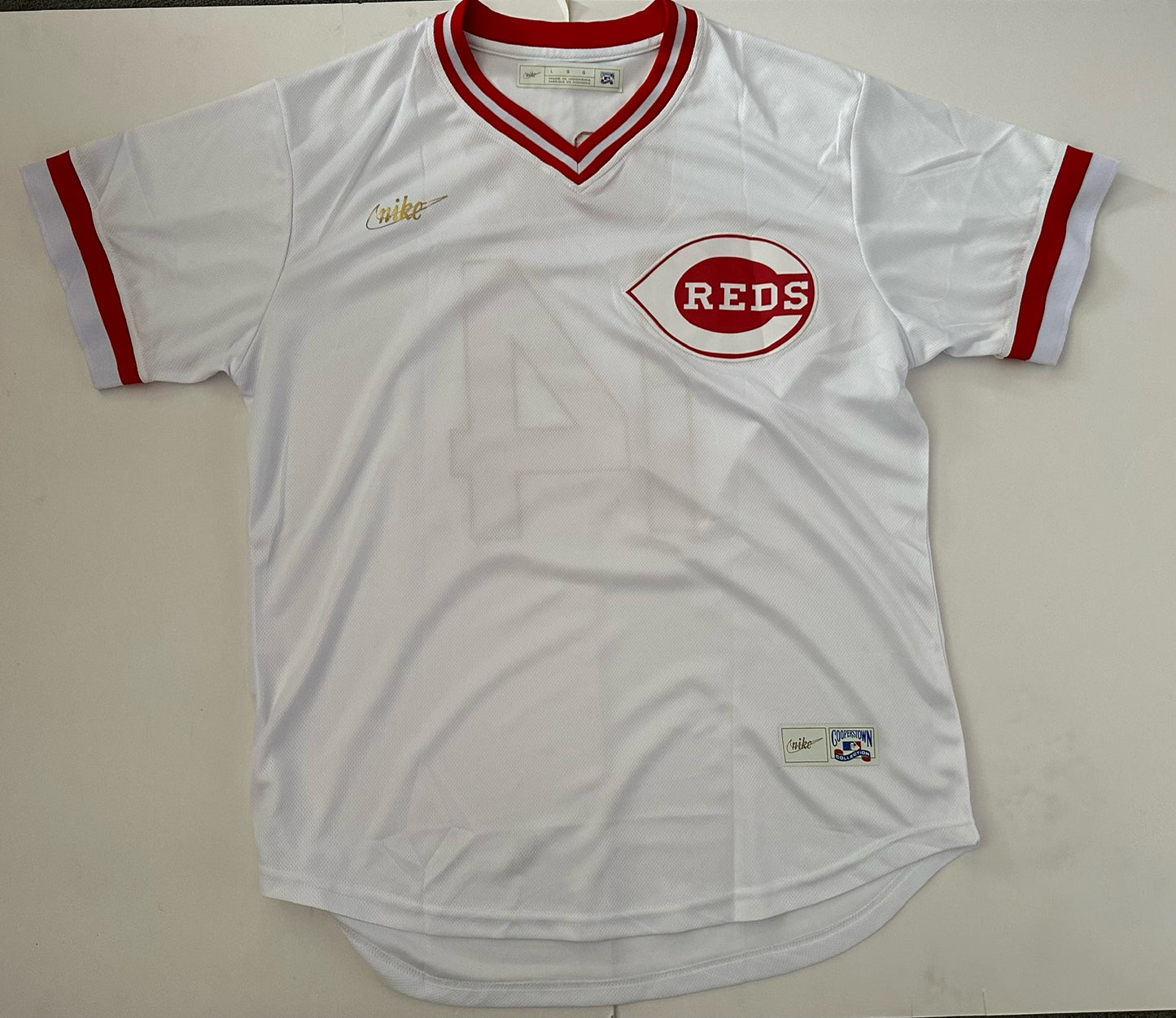 Cincinnati Reds MLB Baseball Shirt Large Rose 14 White