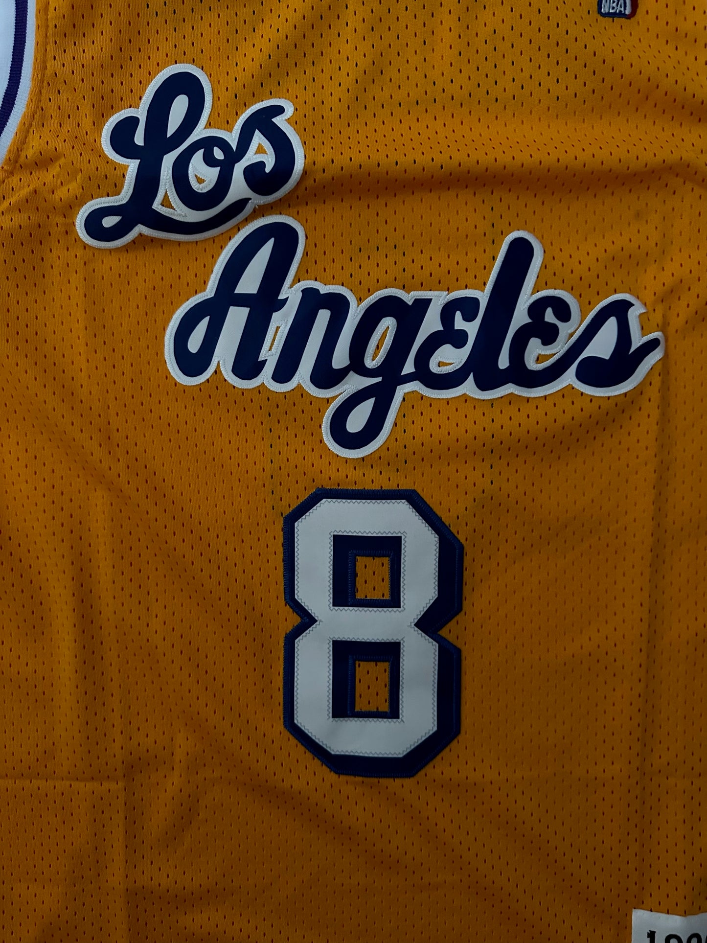 Los Angeles LA Lakers NBA Hardwood Classics Basketball Vest Large Bryant 8 Yellow