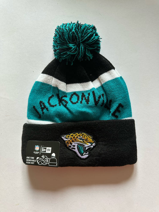Jacksonville Jaguars NFL Bobble Beanie Multi Colour With Tags on