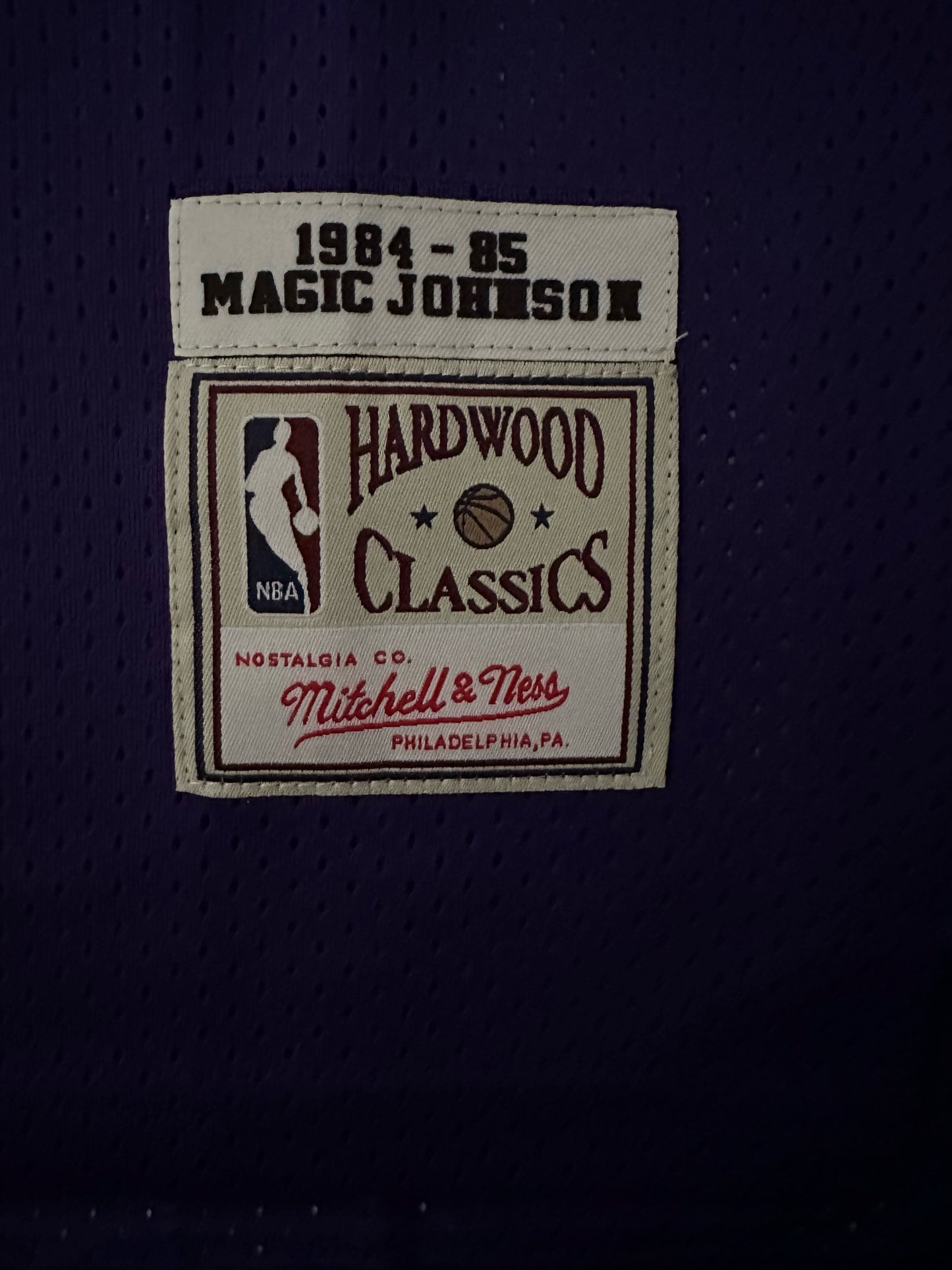 Los Angeles LA Lakers NBA Hardwood Classics Johnson Basketball Vest Large 32 Purple