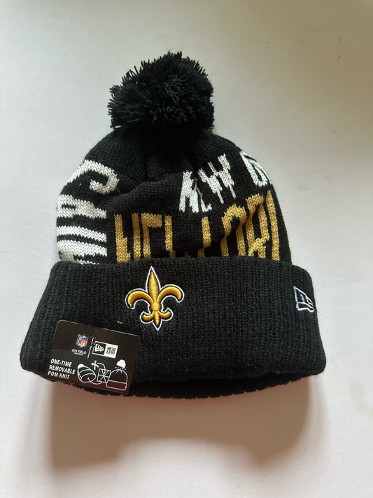 New Orleans Saints NFL Bobble Beanie Multi Colour With Tags on