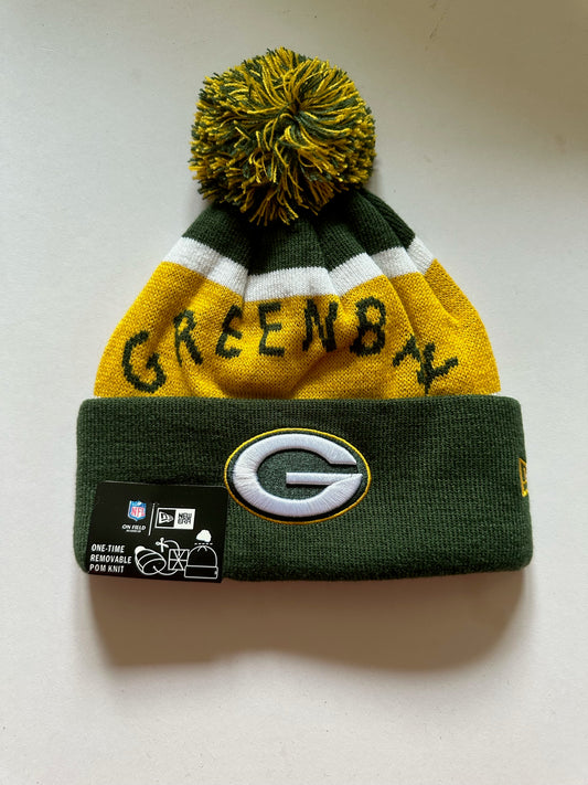 Green Bay Packers NFL Bobble Beanie Multi Colour With Tags on