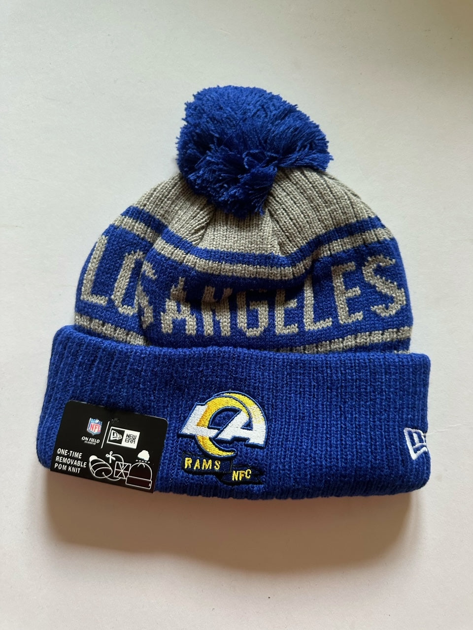Los Angeles LA Rams NFL Bobble Beanie Multi Colour With Tags on