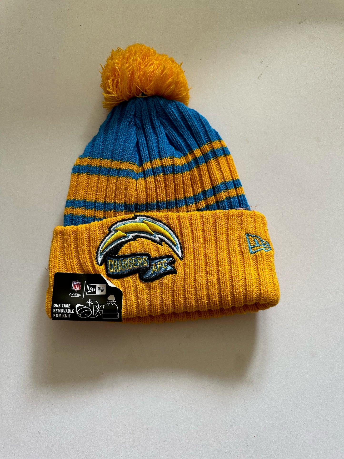 Los Angeles Chargers NFL Bobble Beanie Multi Colour With Tags on