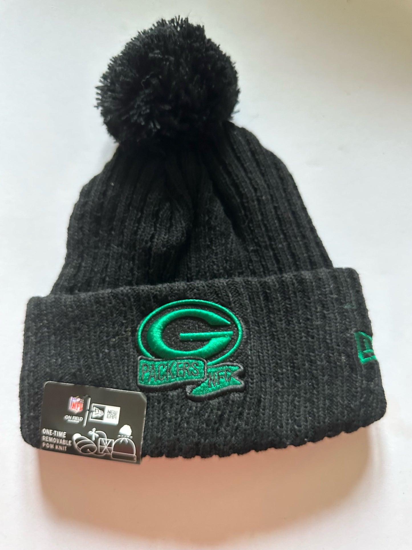 Green Bay Packers NFL Bobble Beanie Multi Colour With Tags on
