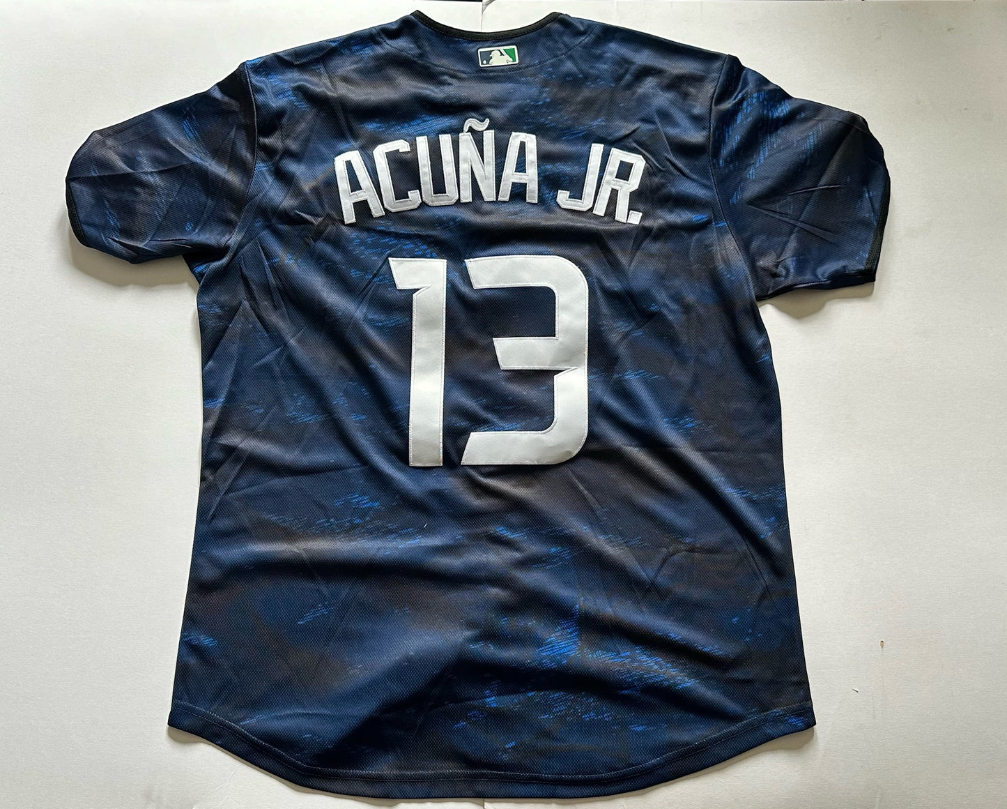 All Star Atlanta Braves MLB Baseball Shirt Large Acuna Jr 13 Blue