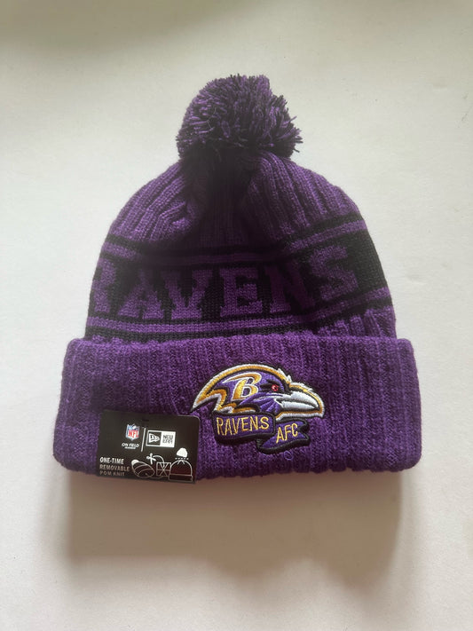 Baltimore Ravens NFL Bobble Beanie Multi Colour With Tags on