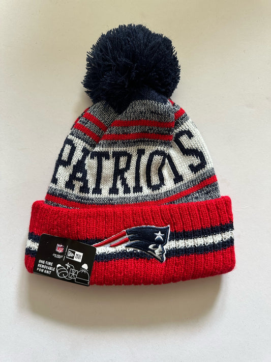 New England Patriots NFL Bobble Beanie Multi Colour With Tags on