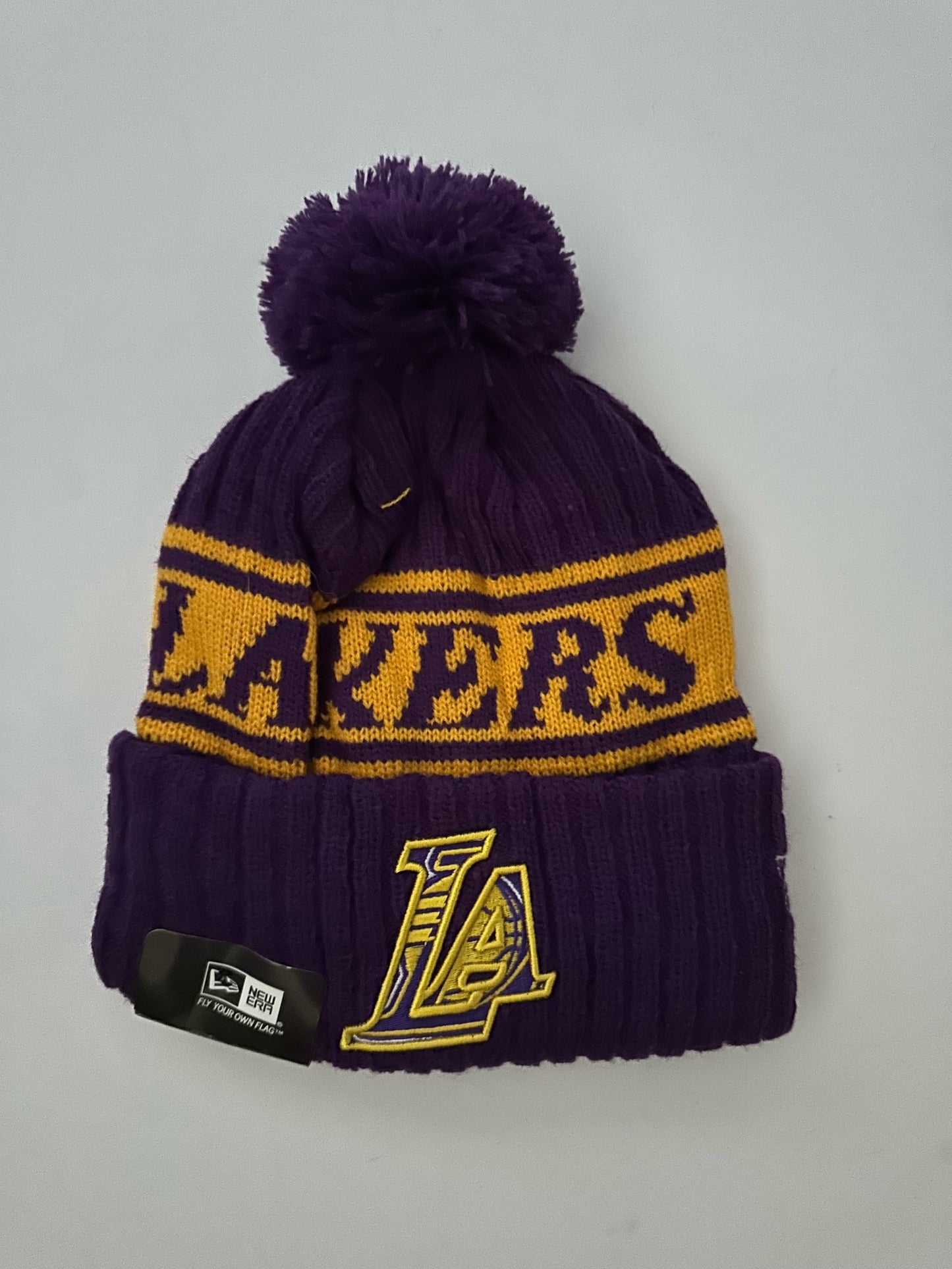 Los Angeles LA Lakers NBA Bobble Beanie Multi Colour With Tags on