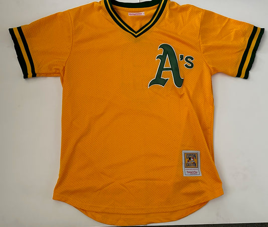 Oakland A's Athletics MLB Baseball Shirt Large Jackson 9 Yellow
