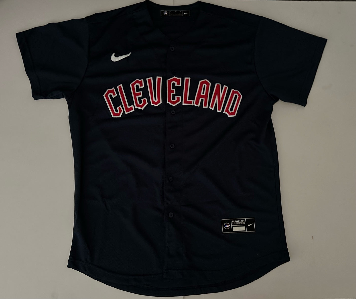 Cleveland Guardians MLB Baseball Shirt Large Ramirez 11 Blue