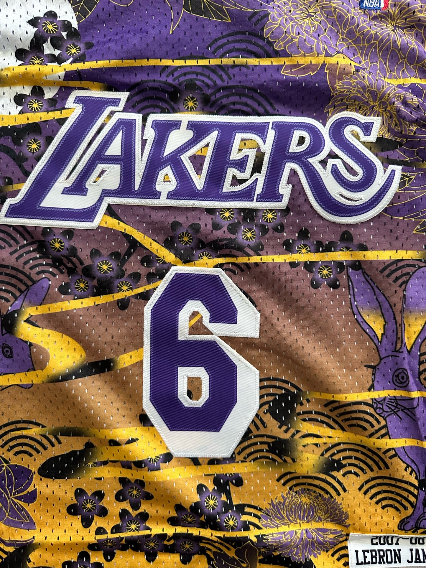 Retro Hardwood Classics Los Angeles Lakers James Basketball Vest Large