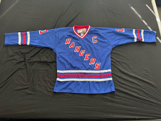 CCM Vintage New York Rangers Messier Hockey Shirt Large Blue