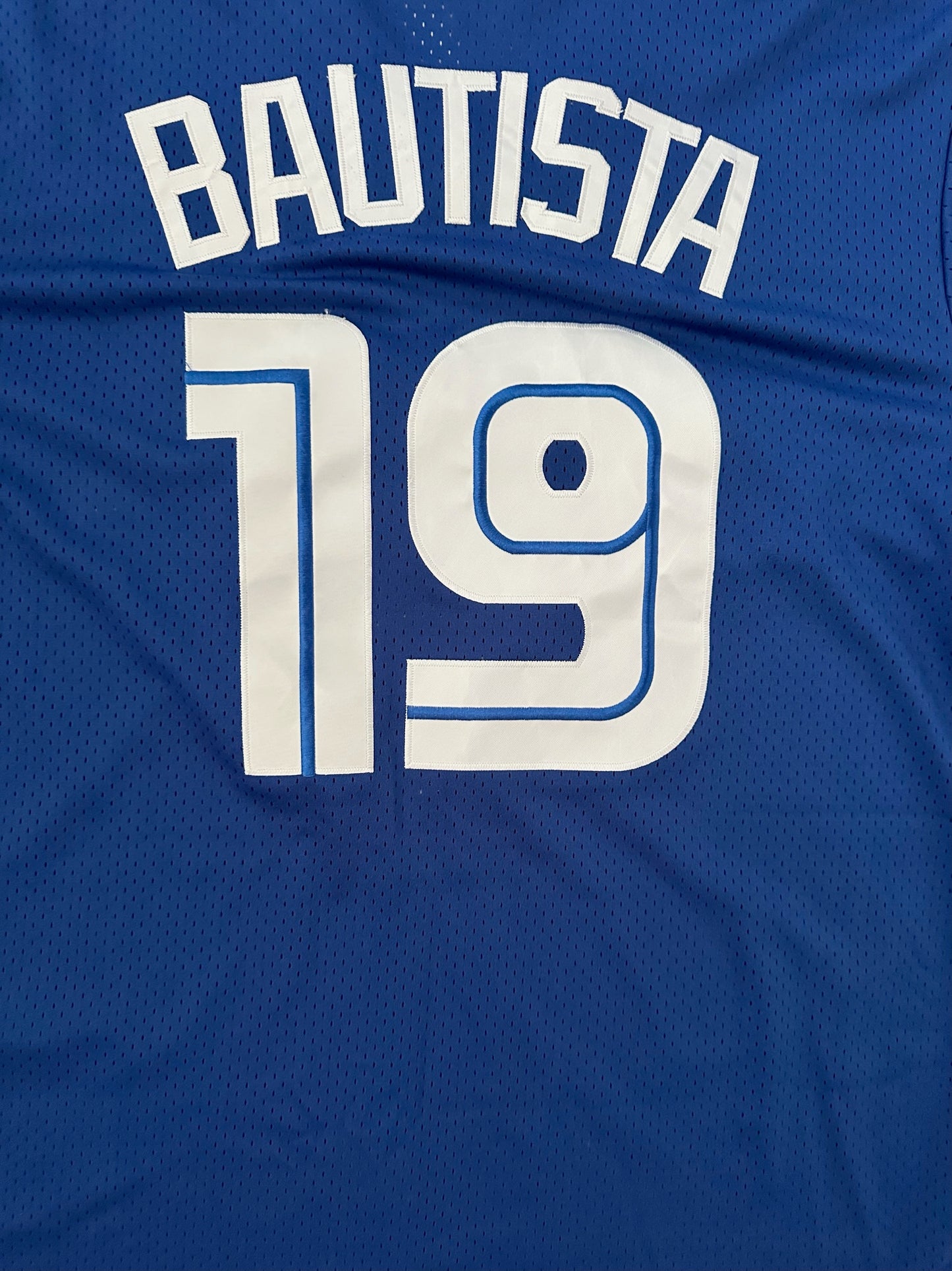 Toronto Blue Jays MLB Baseball Shirt Large Bautista 19 Blue