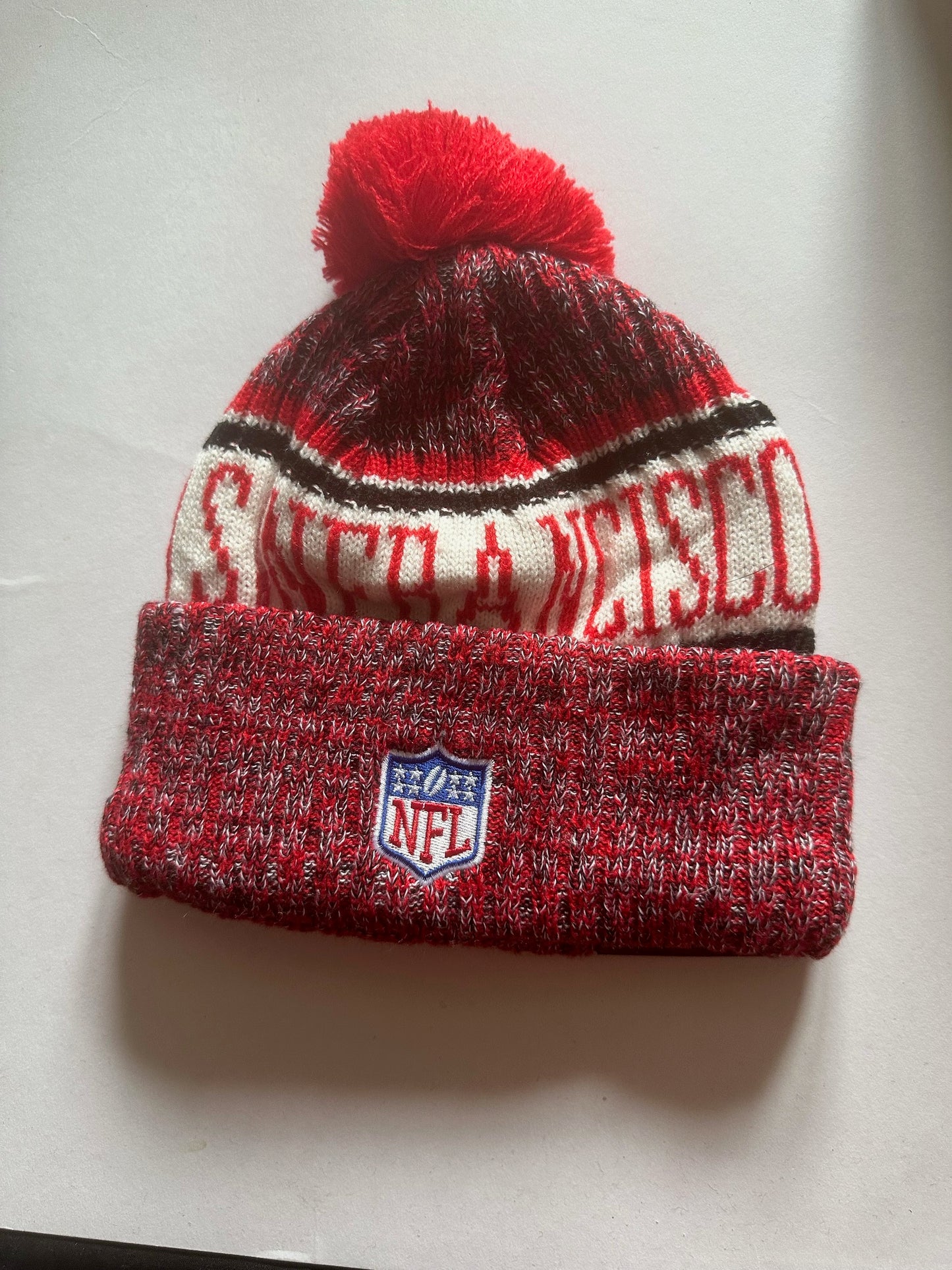 San Francisco 49ers NFL Bobble Beanie Multi Colour With Tags on