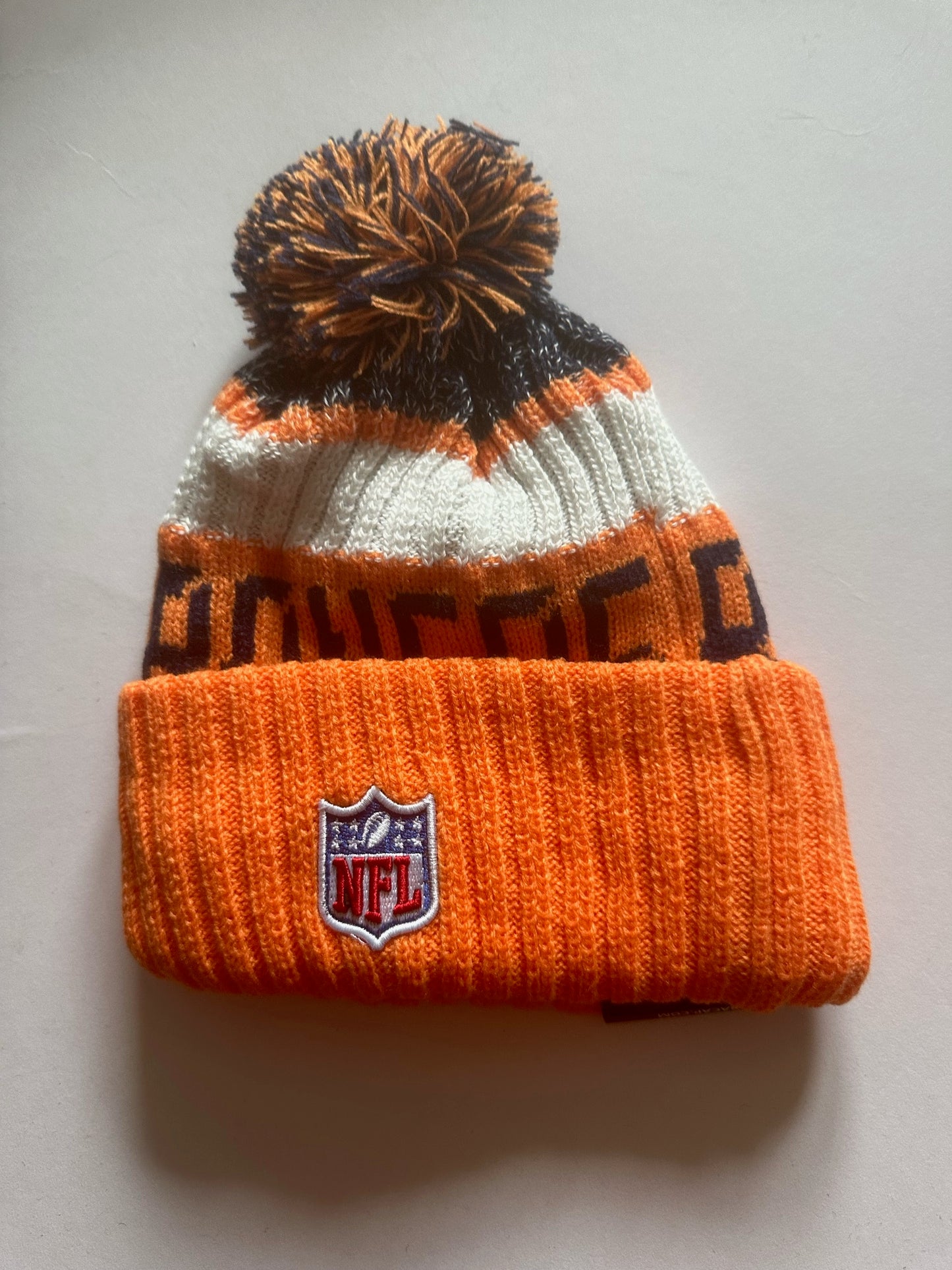 Denver Broncos NFL Bobble Beanie Multi Colour With Tags on