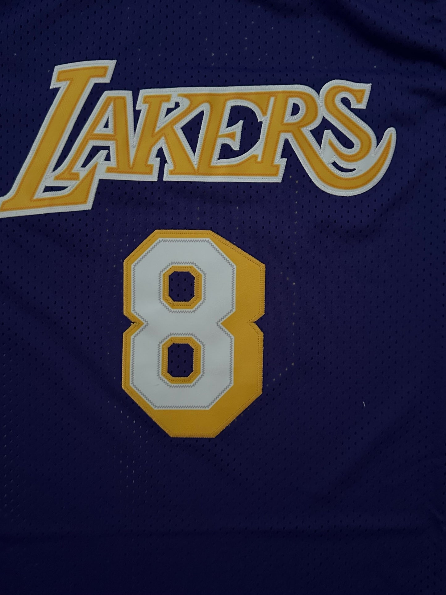 Los Angeles LA Lakers NBA Hardwood Classics Basketball Vest Large Bryant 8 Purple