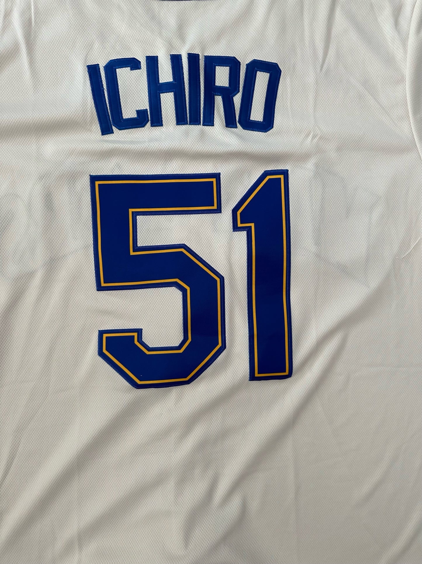 Seattle Mariners MLB Baseball Shirt Large Ichiro 51 White
