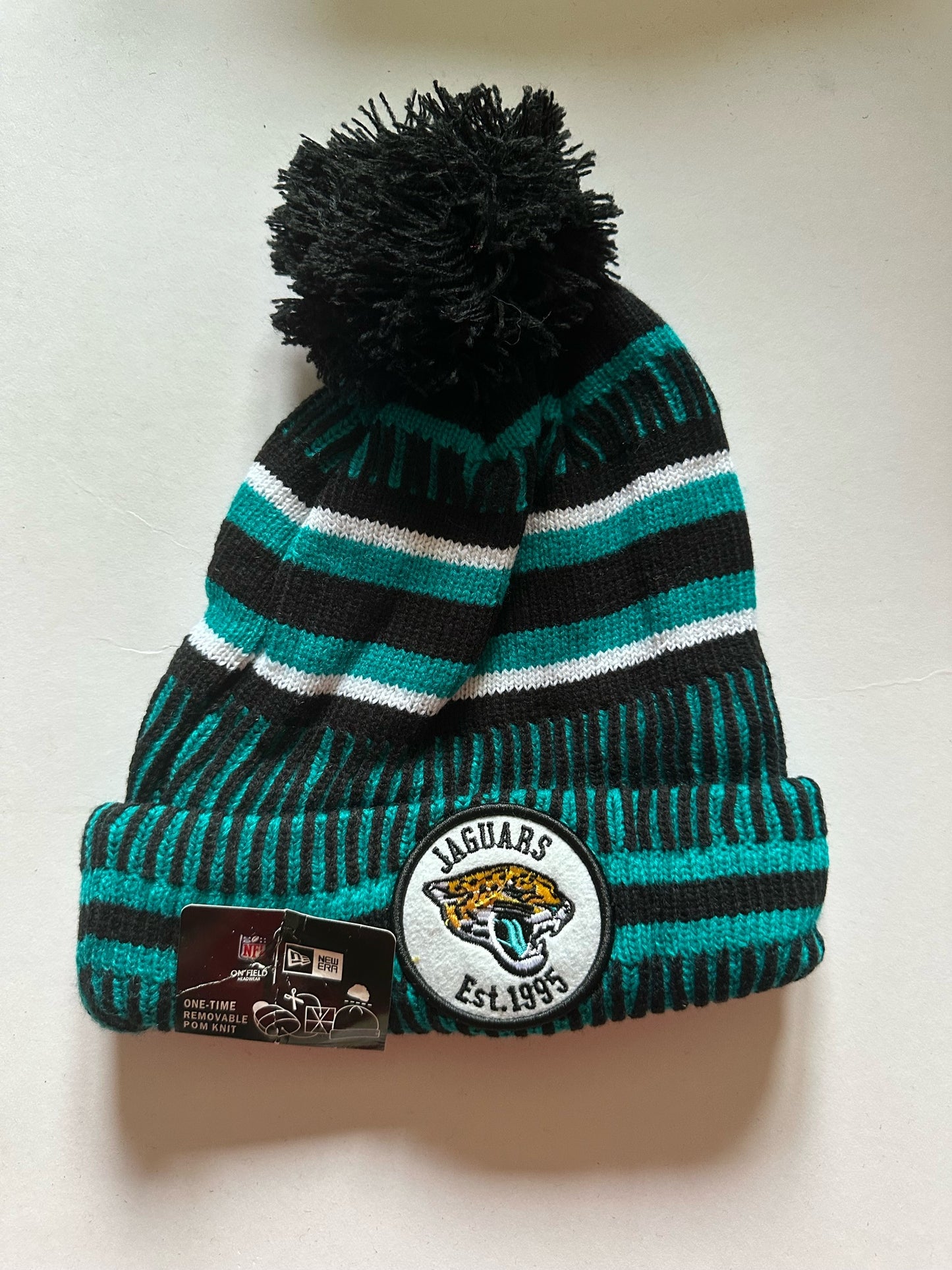 Jacksonville Jaguars NFL Bobble Beanie Multi Colour With Tags on