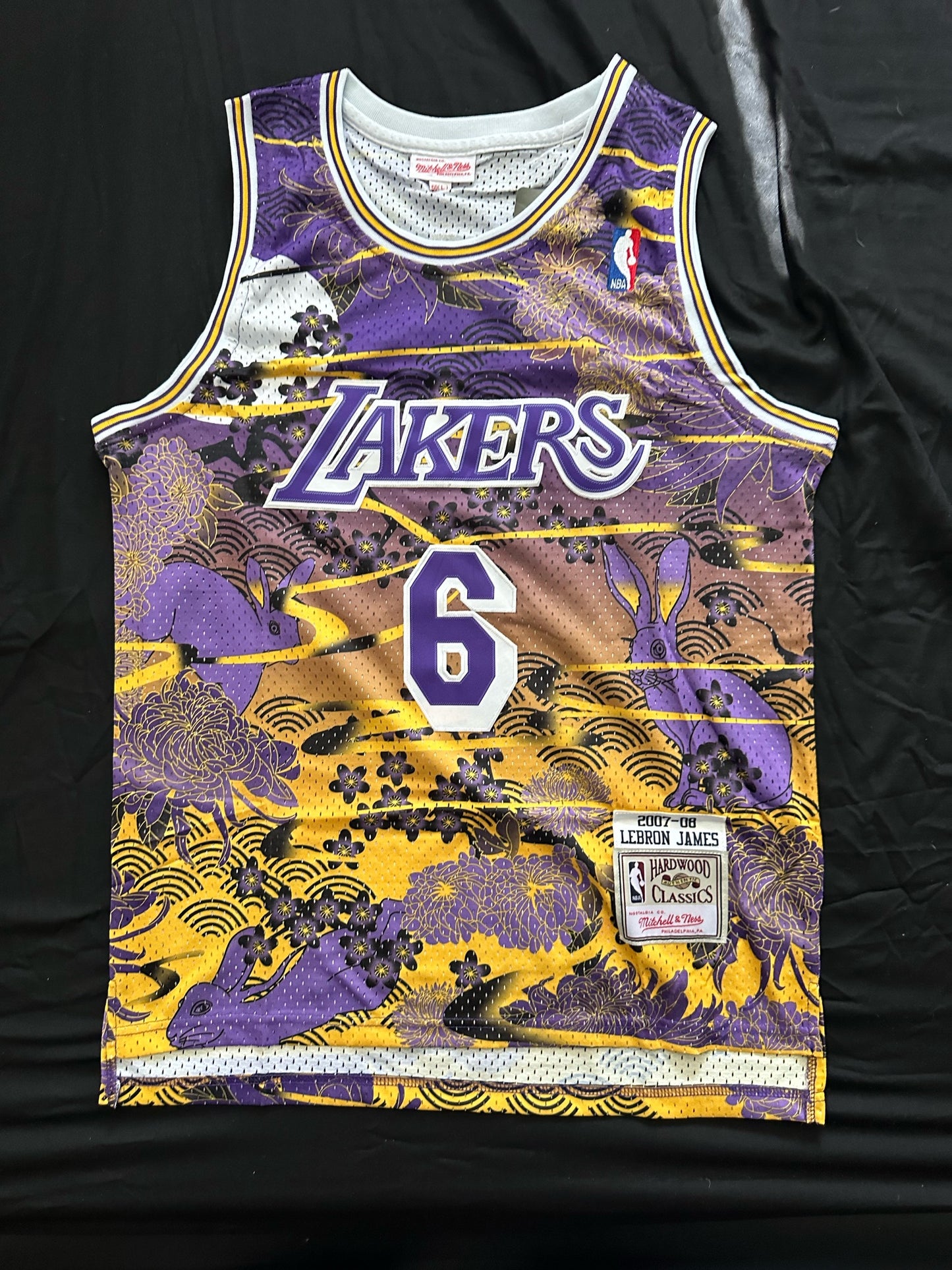 Retro Hardwood Classics Los Angeles Lakers James Basketball Vest Large