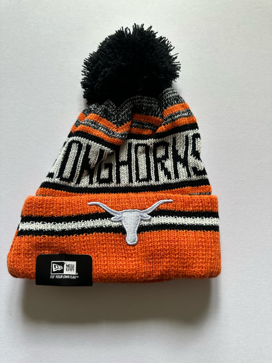 Texas Longhorns Hook Em Horns NCAA Bobble Beanie Multi Colour Tags on