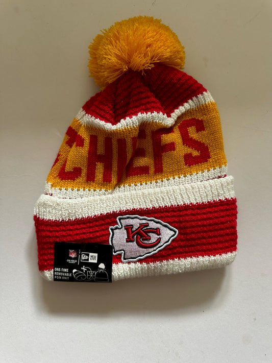 Kansas City Chiefs NFL Bobble Beanie Multi Colour With Tags on