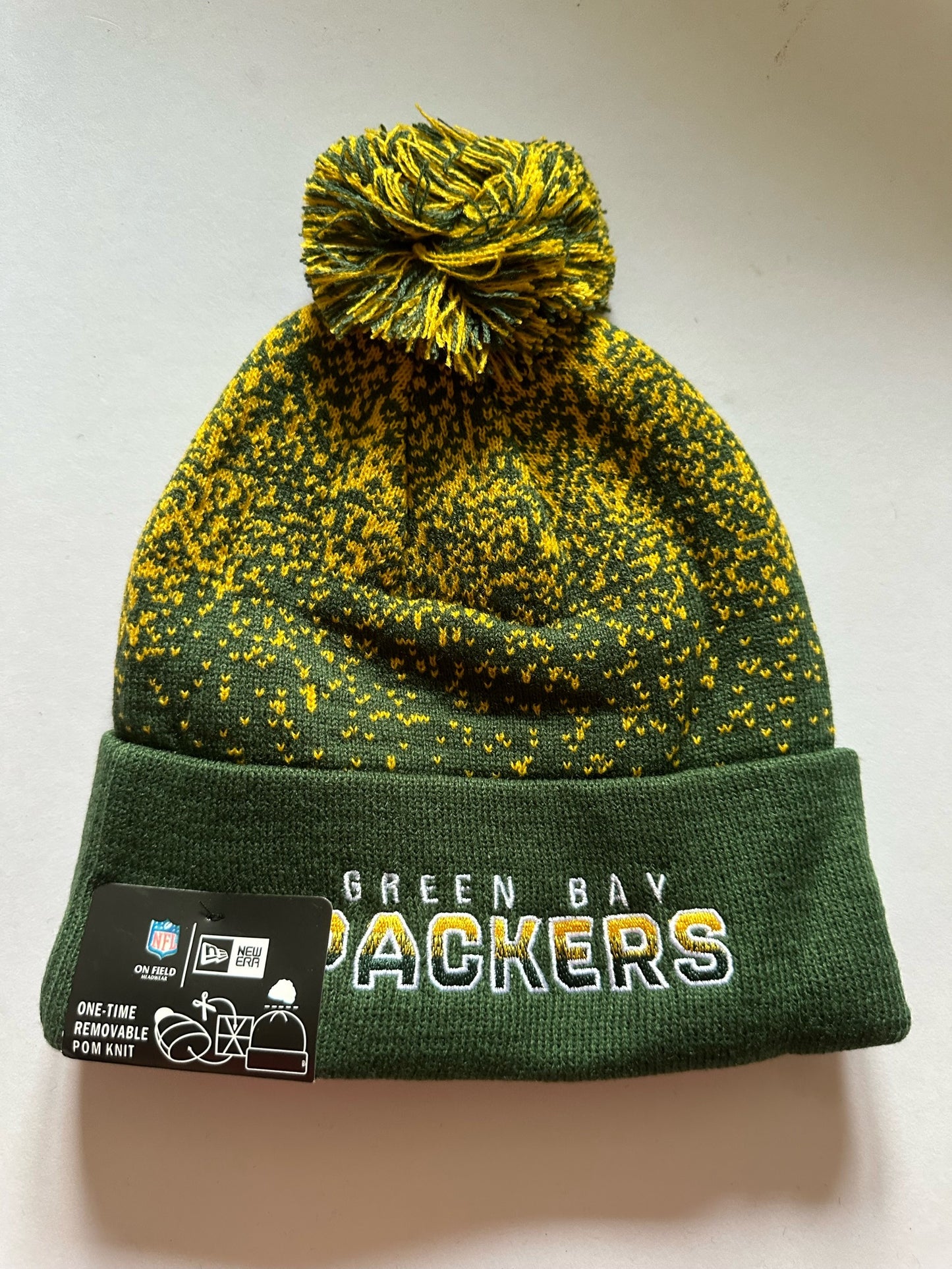 Green Bay Packers NFL Bobble Beanie Multi Colour With Tags on