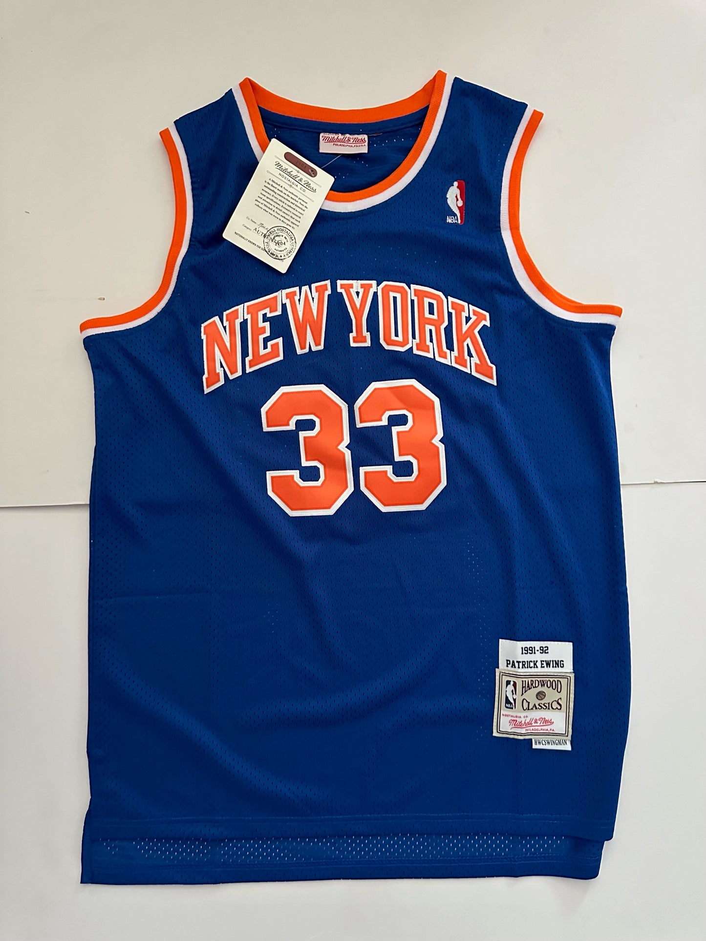 New York Knicks NBA Hardwood Classics Ewing Basketball Vest Large 33 Blue