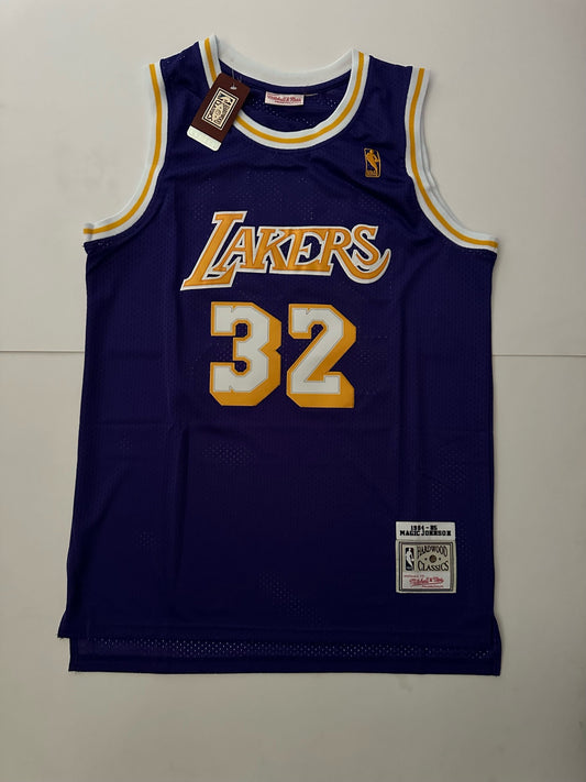 Los Angeles LA Lakers NBA Hardwood Classics Johnson Basketball Vest Large 32 Purple