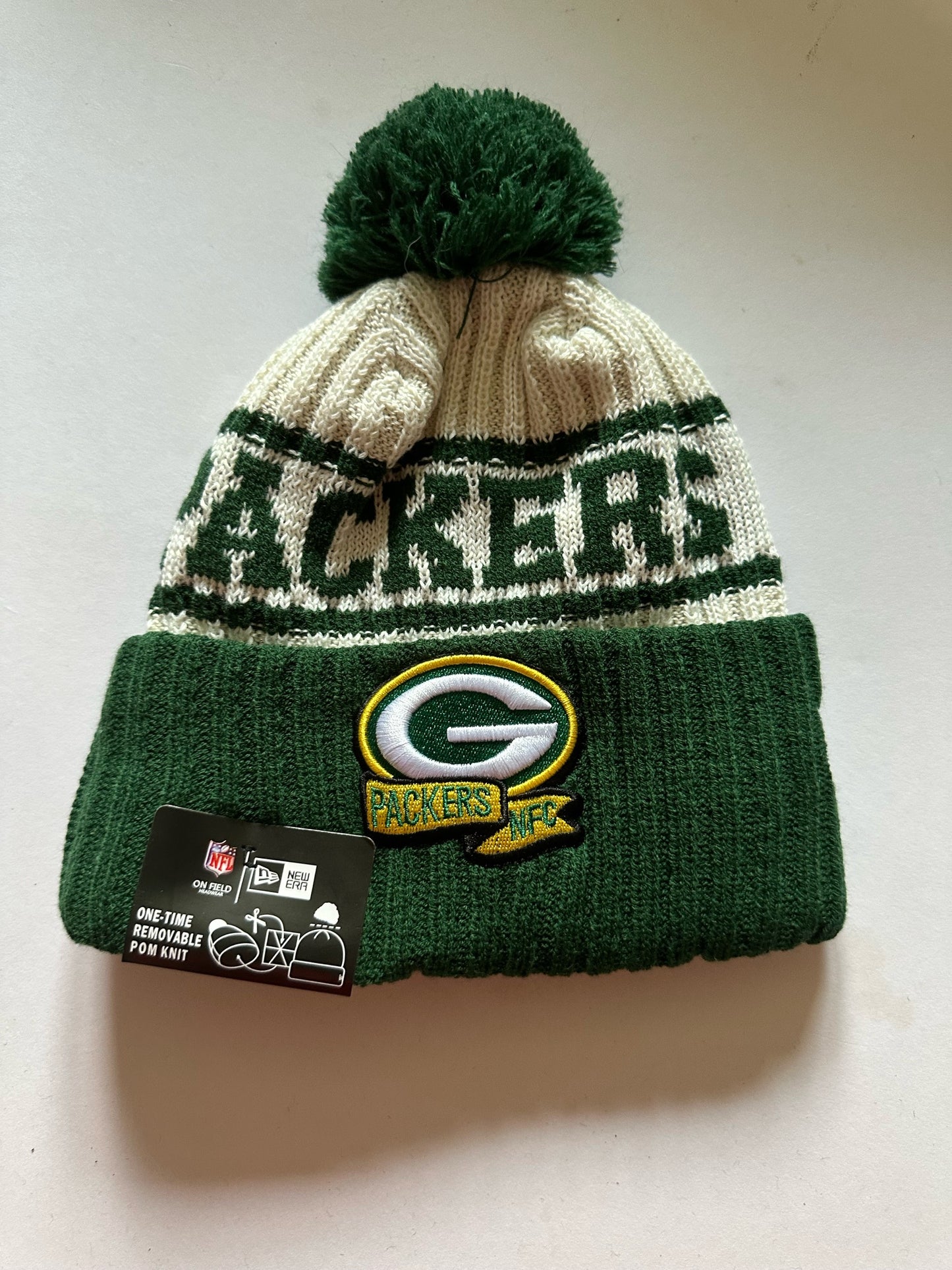 Green Bay Packers NFL Bobble Beanie Multi Colour With Tags on