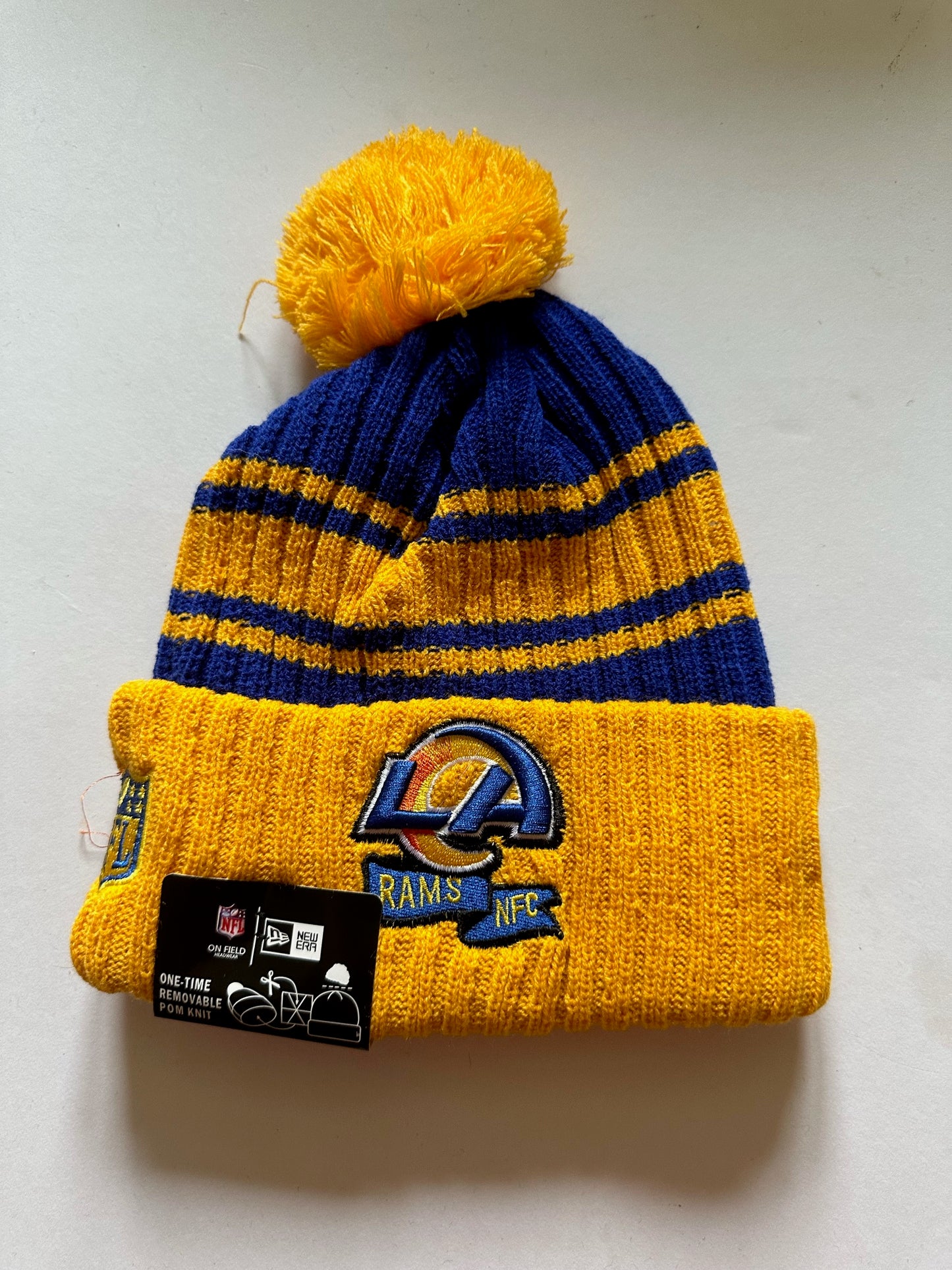 Los Angeles LA Rams NFL Bobble Beanie Multi Colour With Tags on