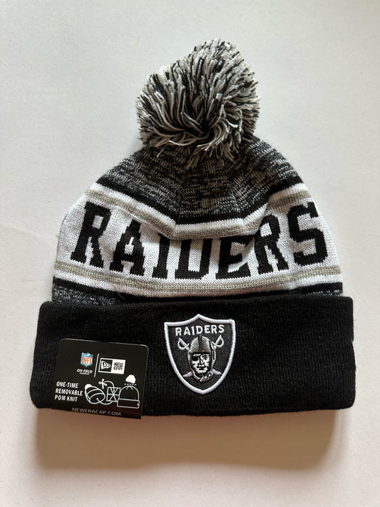Las Vegas Raiders NFL Bobble Beanie Multi Colour With Tags on