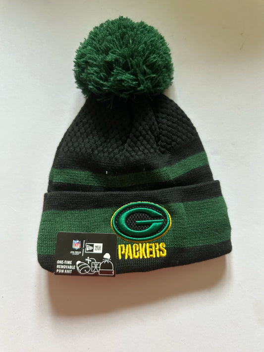 Green Bay Packers NFL Bobble Beanie Multi Colour With Tags on