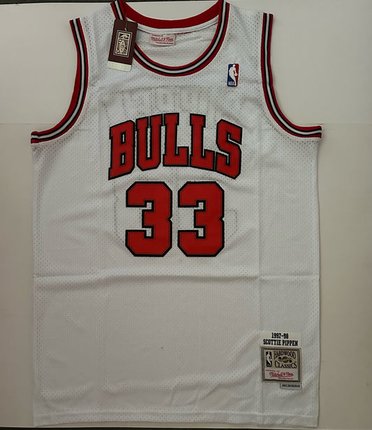 Chicago Bulls NBA Hardwood Classics Basketball Vest Large Pippen 33 White