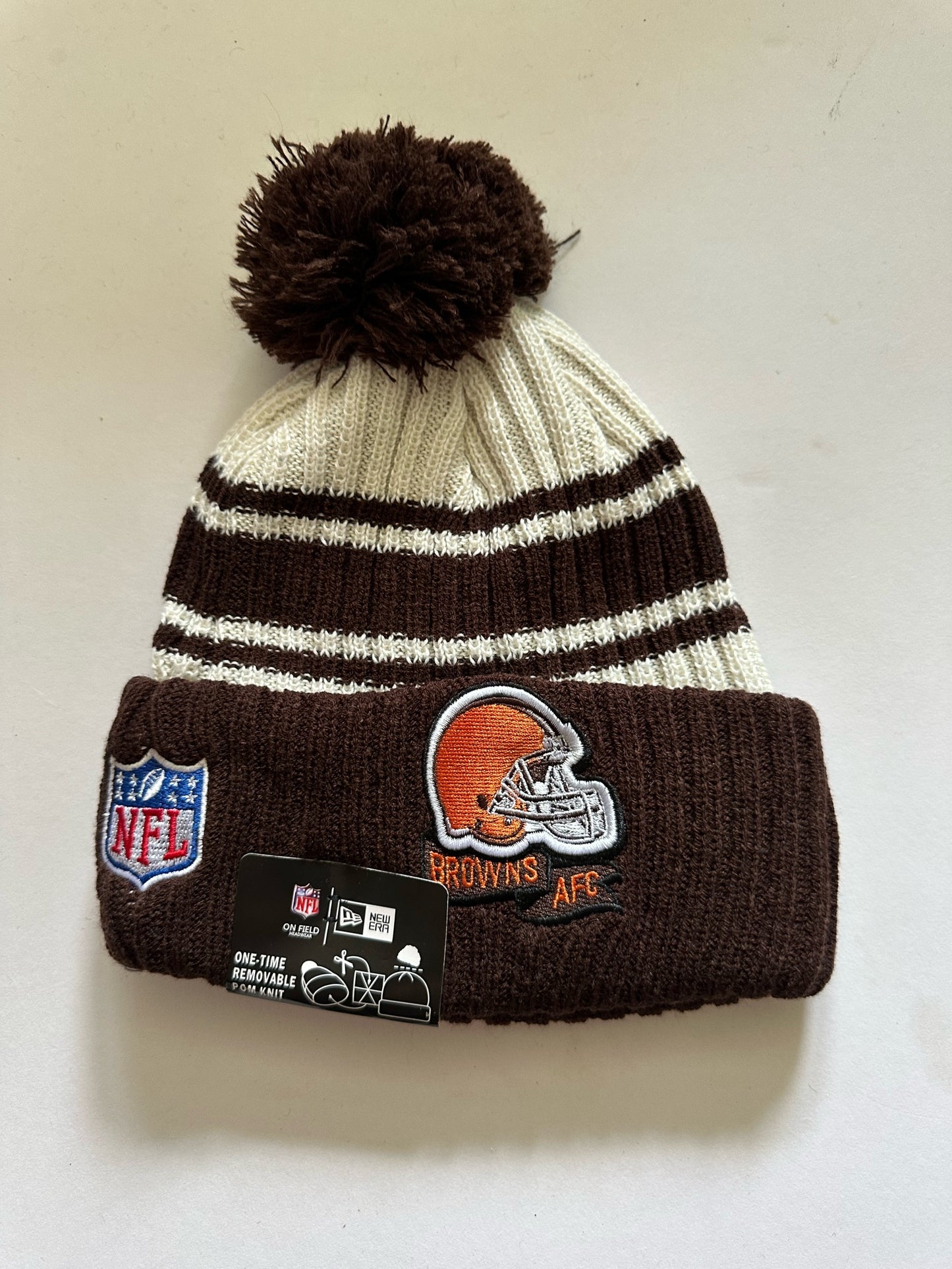 Cleveland Browns NFL Bobble Beanie Multi Colour With Tags on