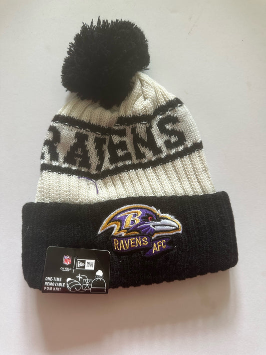 Baltimore Ravens NFL Bobble Beanie Multi Colour With Tags on