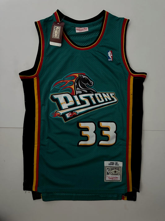 Detroit Pistons NBA Hardwood Classics Basketball Vest Large Hill 33 Green