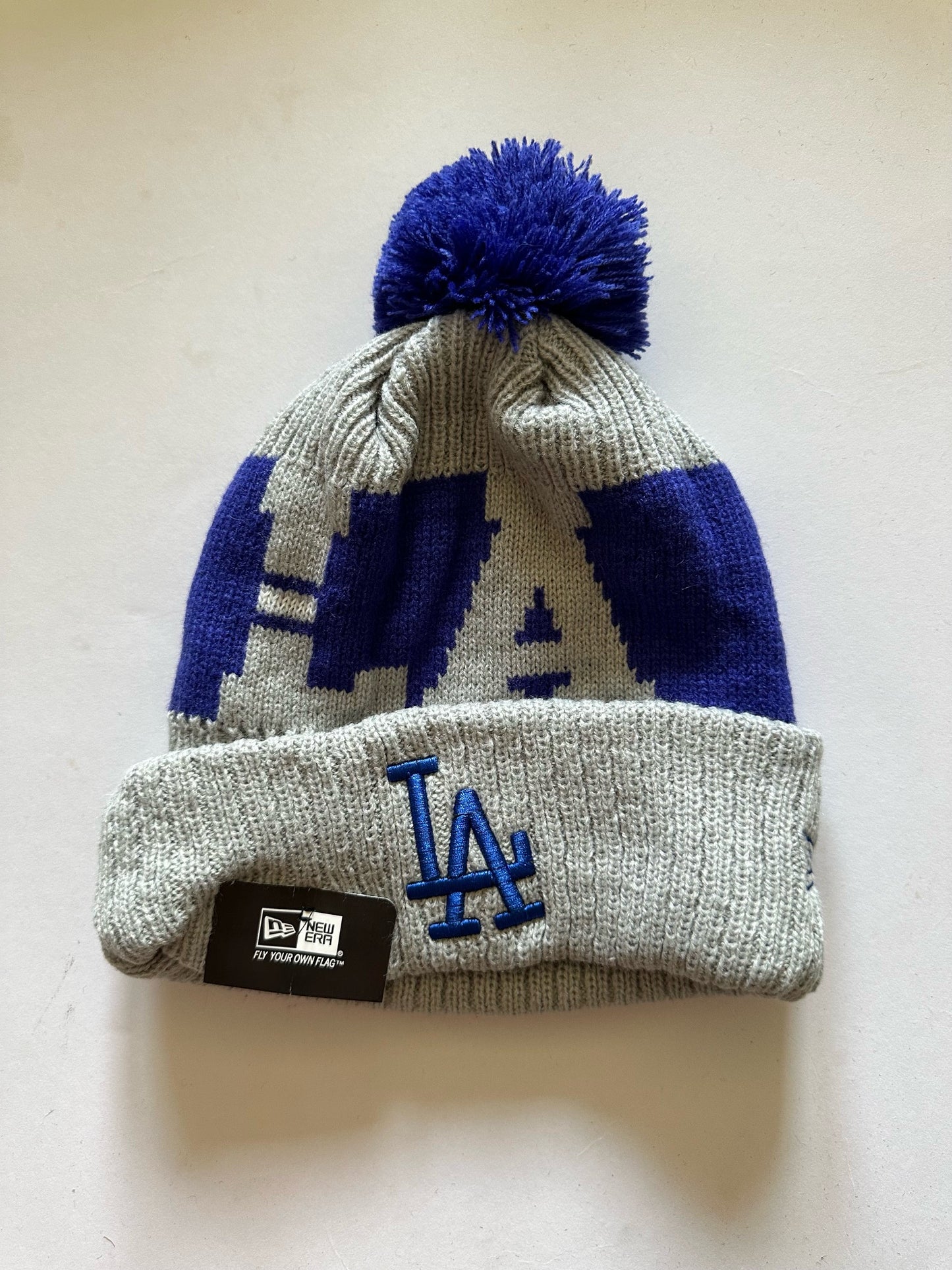 Los Angeles LA Dodgers MLB Bobble Beanie Multi Colour With Tags on