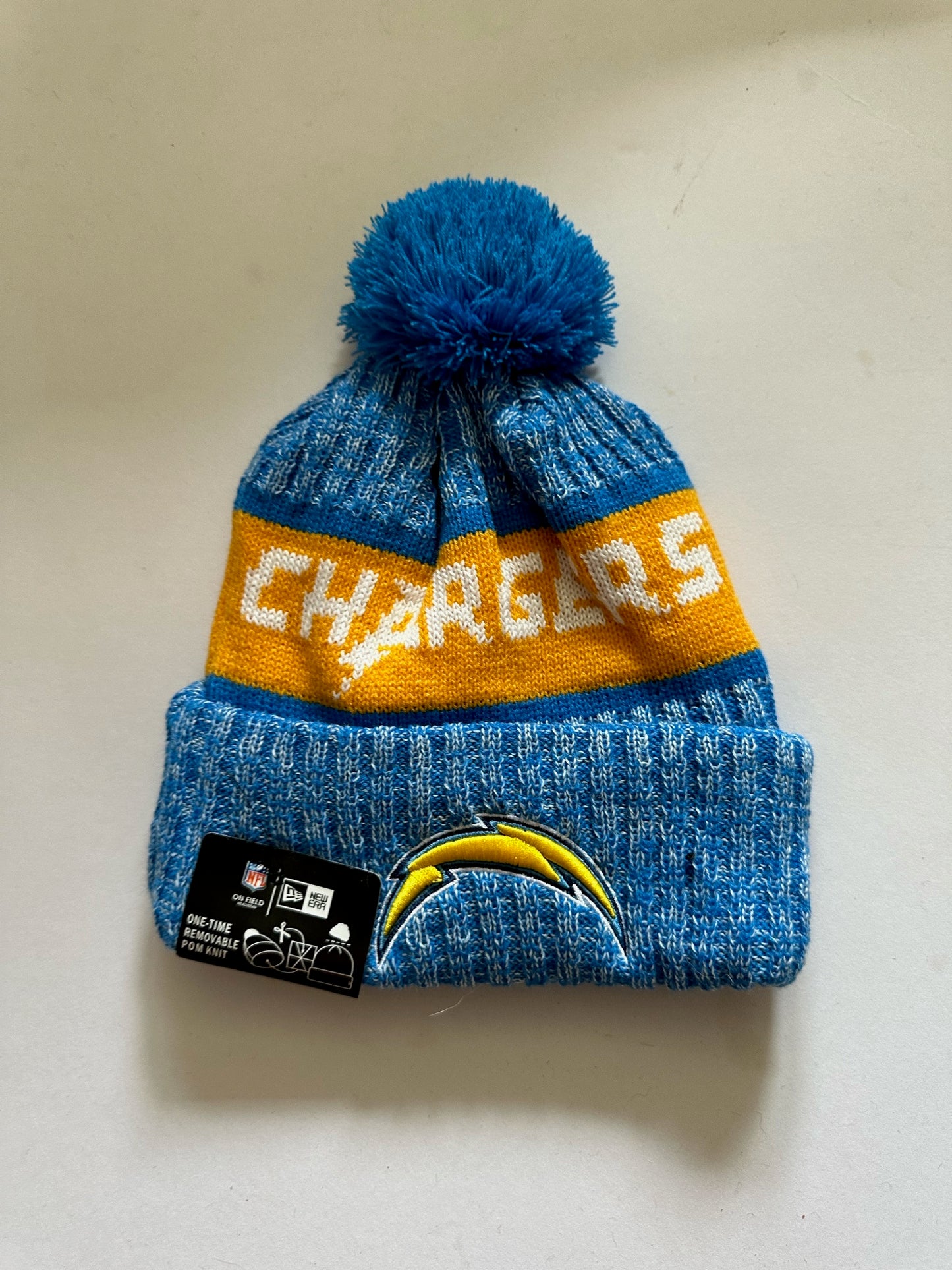 Los Angeles Chargers NFL Bobble Beanie Multi Colour With Tags on