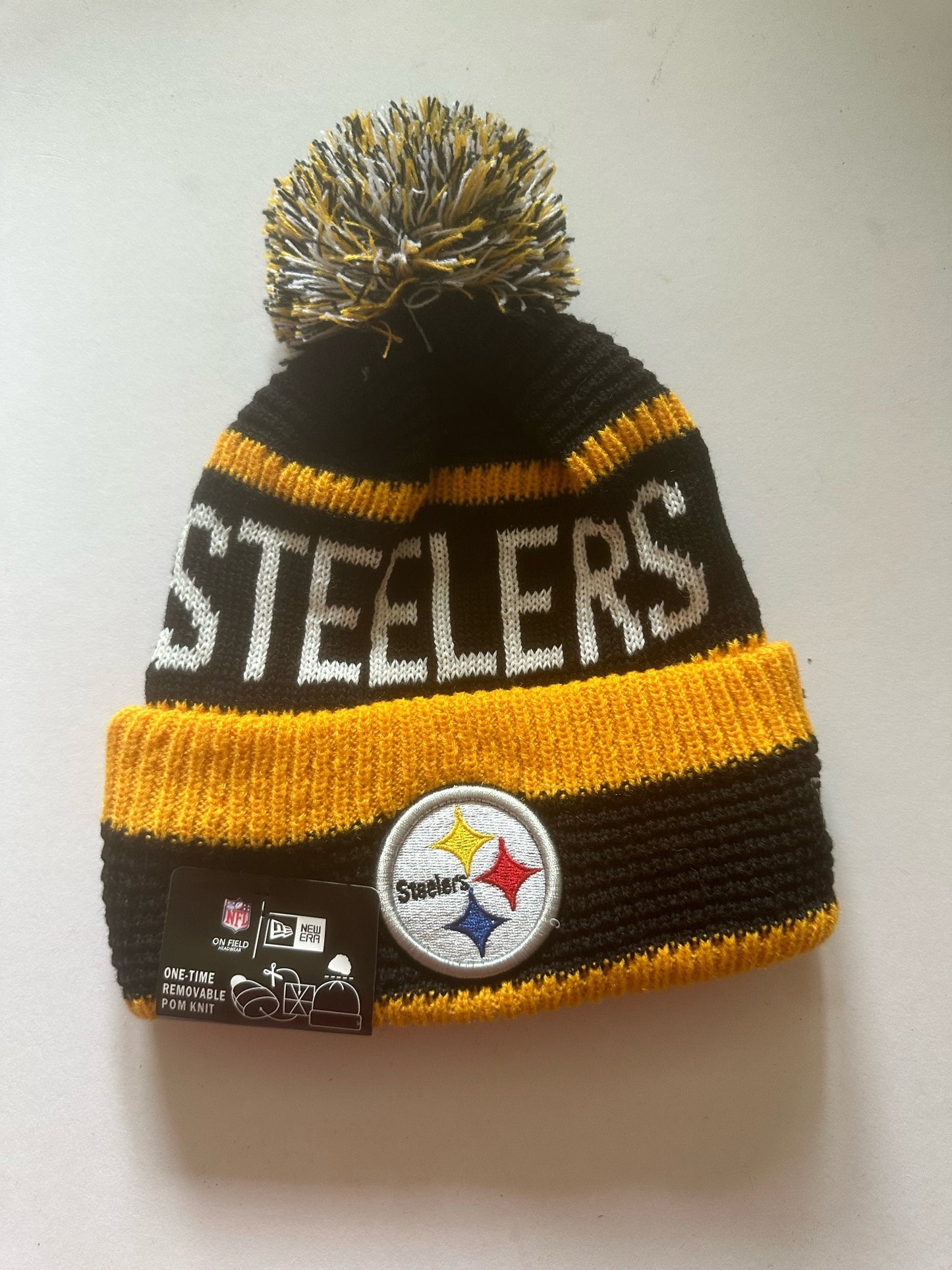 Pittsburgh Steelers NFL Bobble Beanie Multi Colour With Tags on