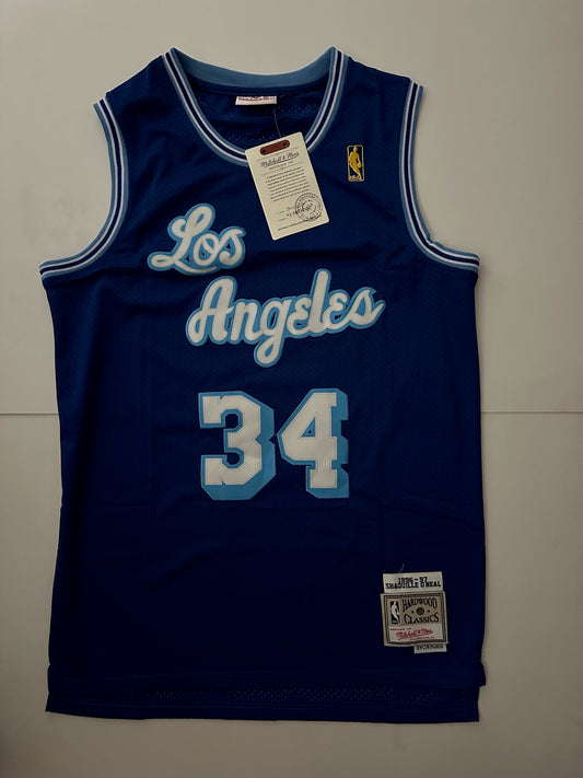 Los Angeles LA Lakers NBA Hardwood Classics Basketball Vest Large O'Neal 34 Blue