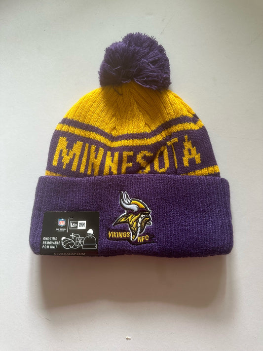Minnesota Vikings NFL Bobble Beanie Multi Colour With Tags on